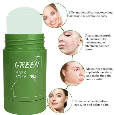 Paqiman 100% Original Green Tea Mask Stick Green Tea Cleansing Stick Mask