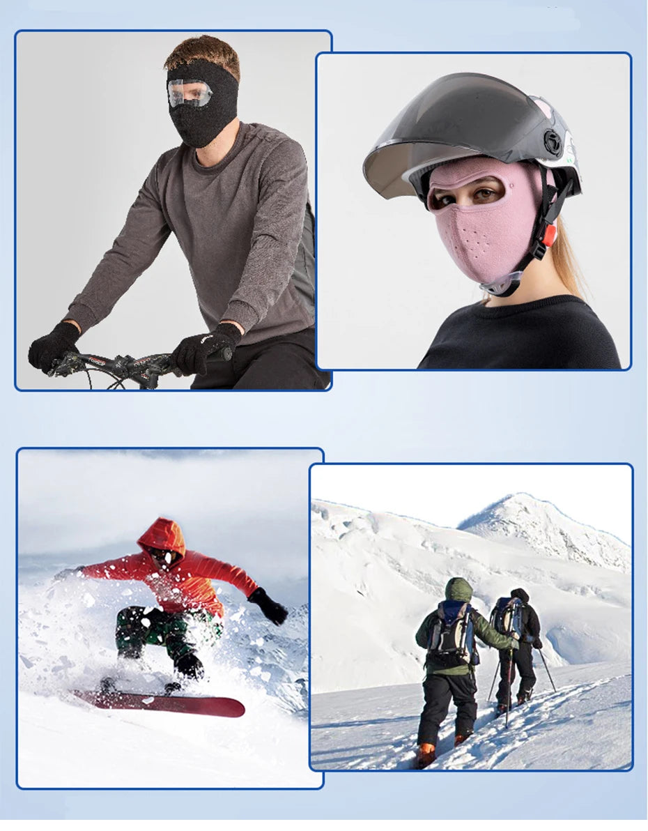 Windproof Anti Dust Full Face Masks Cycling Ski Breathable Masks Eye Hd Anti Fog Goggles Hood Cover Winter Warm Hat Caps (random Color)