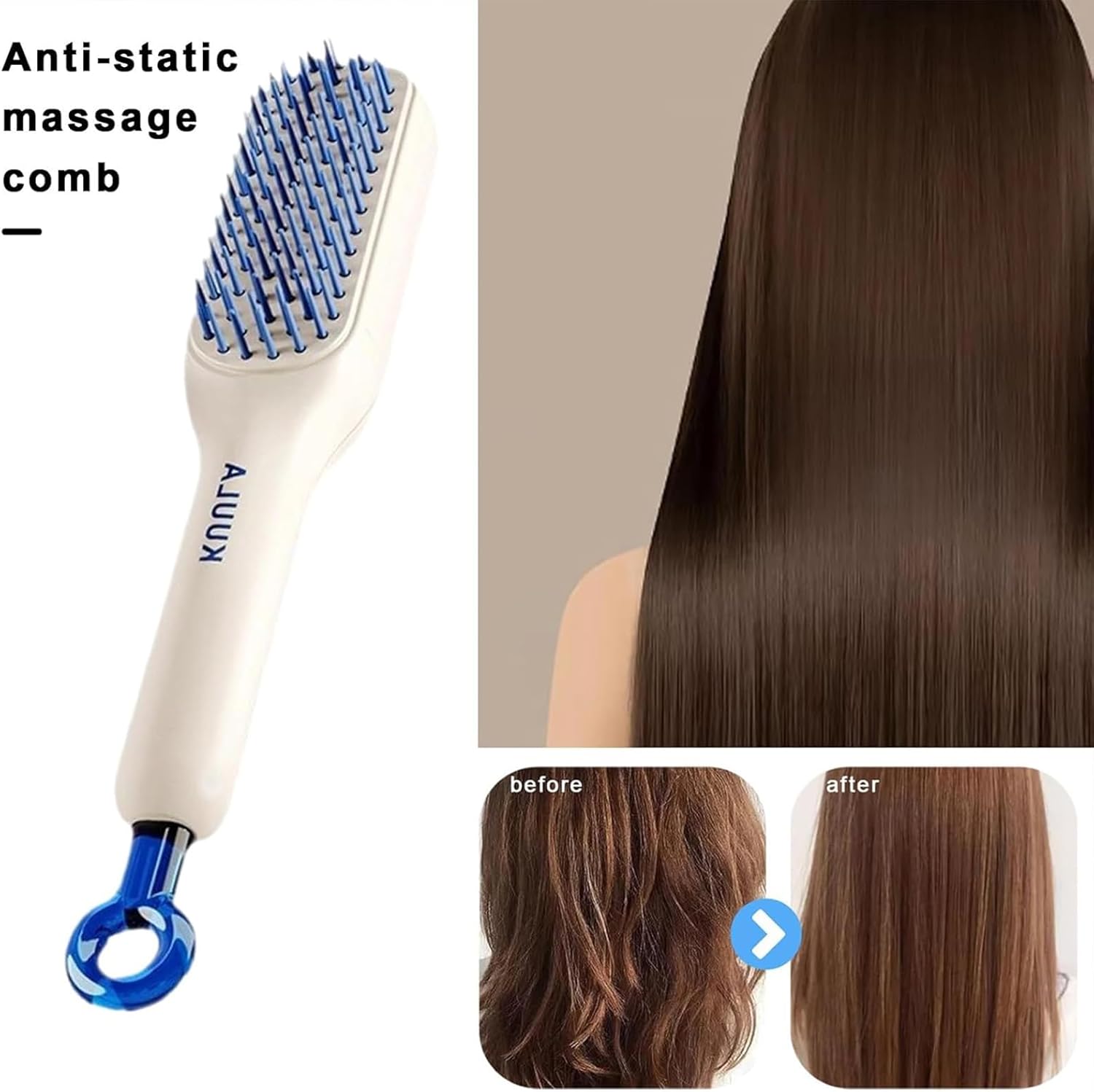 Self Cleaning Hair Brush One Click Cleaning Telescopic Hair Comb