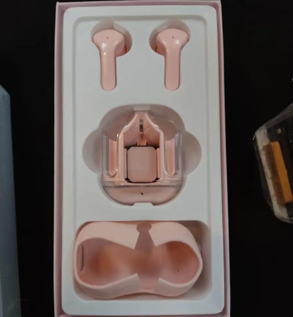 Air31 Wireless Earbuds with Crystal Transparent Body and Random Color Silicone Pouch