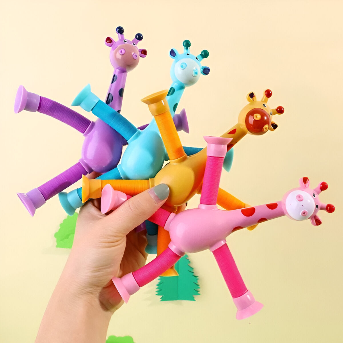 Animal Pop Tubes Giraffe Suction Toys For Kids