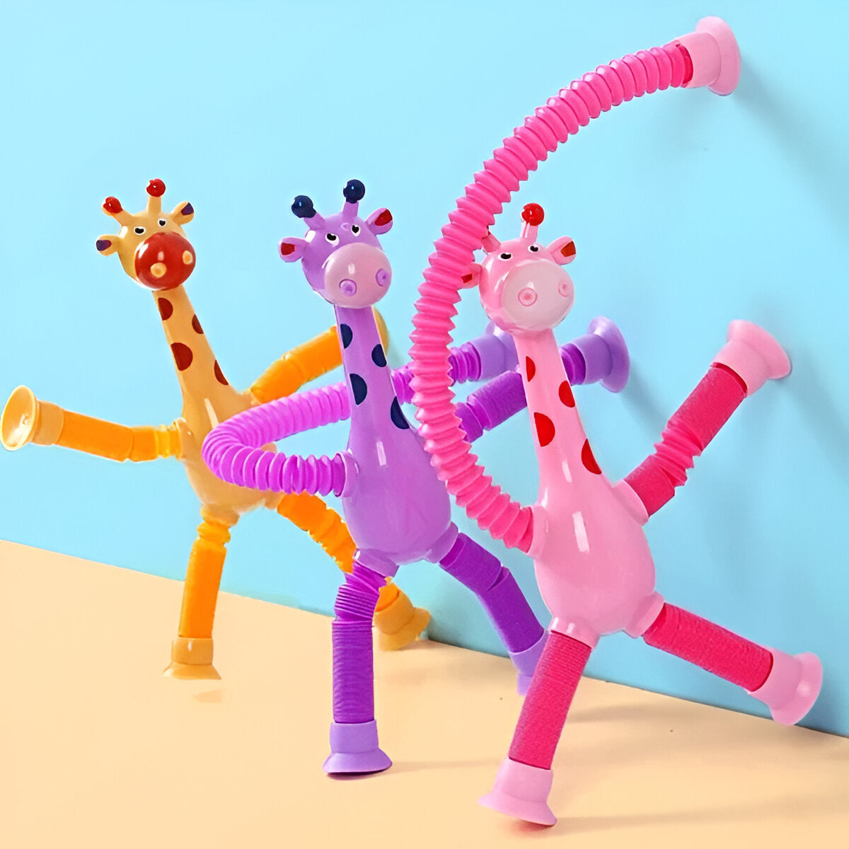 Animal Pop Tubes Giraffe Suction Toys For Kids