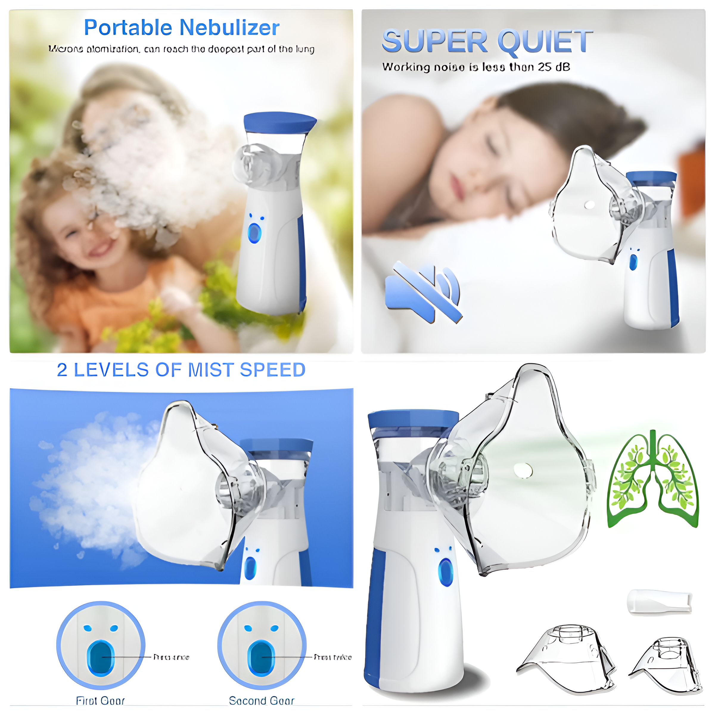 Portable Handheld Mesh Nebulizer For Adults & Kids Or Infants